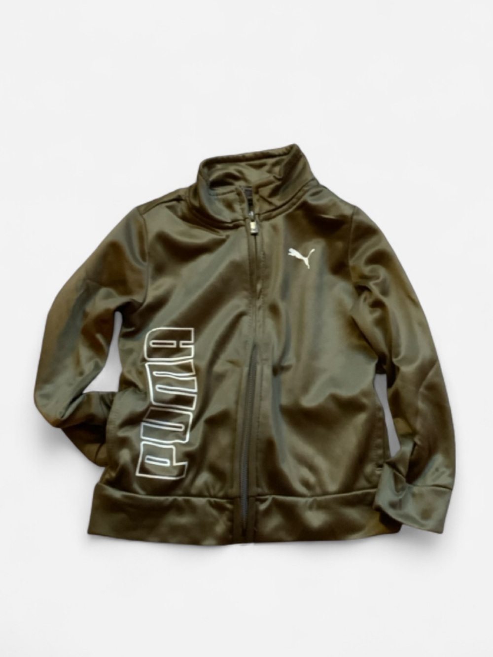 Puma Olive Green Zip-Front Active Track Jacket Toddler Boys 2T